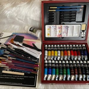 Acrylic Paints Travel Set Paint Brushes Art Pad
